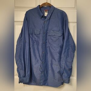 The North Face Vaporwick Blue LS Meridian Ventilation Hiking Shirt Large